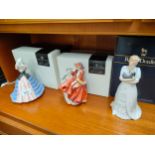 Three Royal Doulton lady figures ' Kimberley HN3379', ' Top O'The Hill HN4778' and ' Susan HN4777'