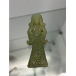 Chinese hand carved jade sculpture of a lady. [7.5cm high]