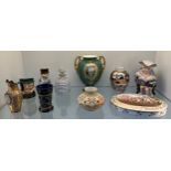 A Collection of collectable porcelain wares to include 19th century flower design perfume bottle,