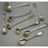 A Lot of 8 Victorian silver ladles/ condiment ladles. Makers Birmingham-George Unite from c1873