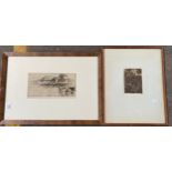 Two original etchings by Sir D.Y. Cameron R.A. 'A Dutch Farm' and 'Afternoon'