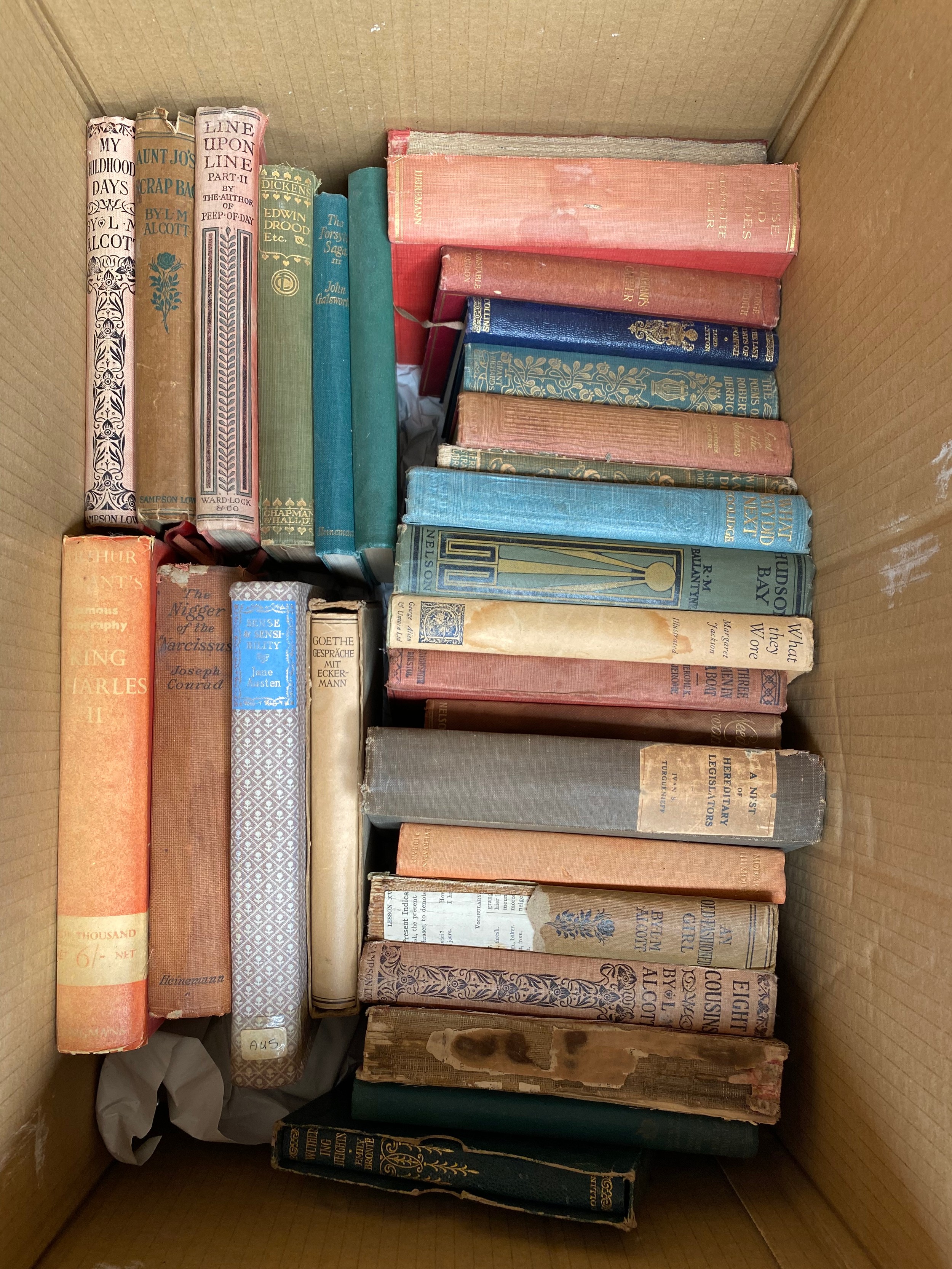 A Box of old antique books to includes eight cousin's, A old fashioned girl by LM Alcott - Image 2 of 2