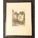 Louis Whirter RSA (1873-1932) Original etching depicting a street scene from Edinburgh. Signed by