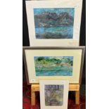 Annika Norton Three original artworks. Two unframed and one framed. 'Tuscan Court Yard' pastel.