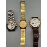 Three vintage Seiko Gent's watches- Kinetic SQ 50, Quartz and Quartz Chronograph