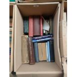 A box of various books includes wesser tales by Thomas hardy, old men forget by duff cooper etc