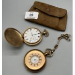 Two antique gold plated pocket watches.