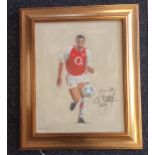 Peter Deighan Original acrylic on canvas of Thierry Henry, also signed ''Best Wishes Thierry