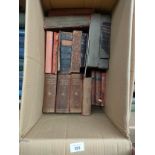 A Box of antique books to include Boswell life of Johnson books, Charles grandison and others