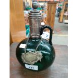 Antique Green Glass decanter fitted with a whisky label