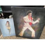 Two Oil Paintings ' Elvis Presley' and 'Michael Jackson' Signed Deighan