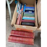 A Box of mixed genre books.