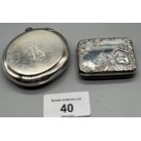 Victorian London silver Snuff/ vesta case with saying inscribed to the inside- 'Better Late Than