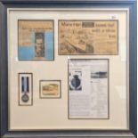 Framed medal with plaque [Able Seaman "Tubby" Plank Awarded The DSM For Bravery Onboard HMS