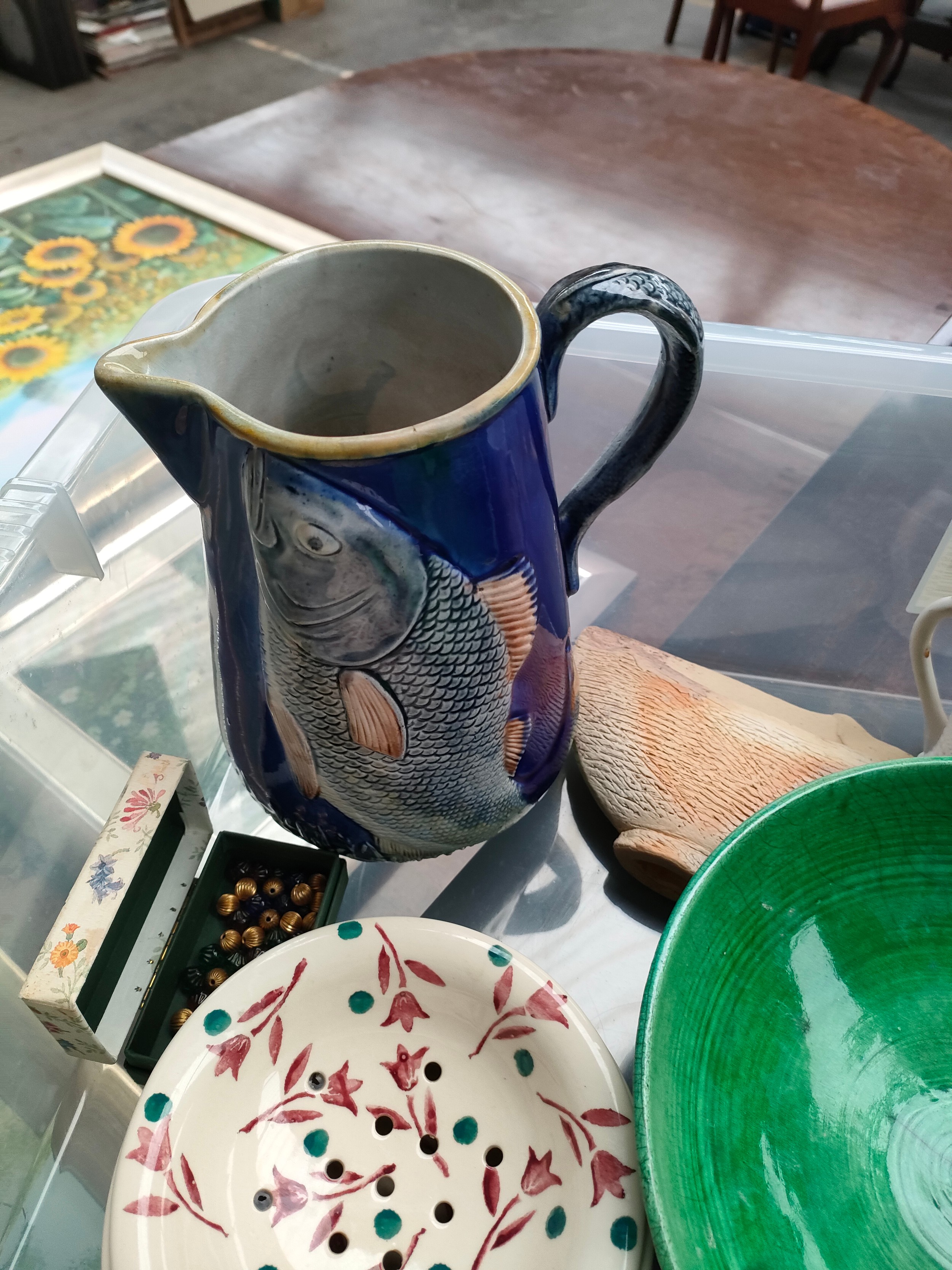 Box of various studio pottery items to include Scottish pottery. - Image 2 of 2