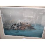 Large duck scene print limited edition Art H.Piazza et cie (Paris); Robert Dunthorpe (London),