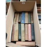 A box of antique books includes the poetical works of Wordsworth, letters of George Meredith, Europe