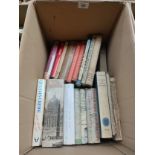 A Box of books to includes queen's grewe, painting in Britain book and many more