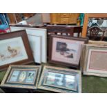Selection of framed prints and picture frames