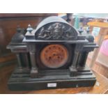 Late 19th Century French slate mantel clock with French movement marked A D Mougin
