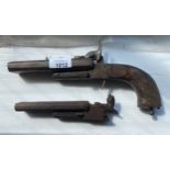 18th/19th Century pinfire double barrelled hand cannon pistol and barrel.