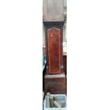 Edwardian inlaid grandfather clock casing with box of weights