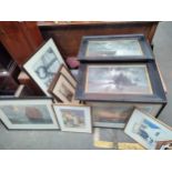 Large box of framed pictures and prints