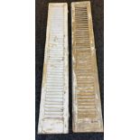 Two antique French pine window shutters. [203x33cm each panel]