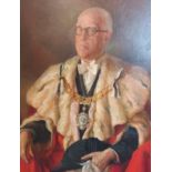 Large portrait of Edinburgh's City Treasurer- Mr John Banks, dressed in Ceremonial robes and wearing