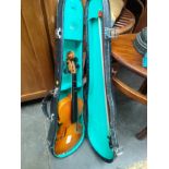 Vintage violin in fitted case with bow