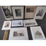 Selection of Etchings and Engravings to include Provand's Lordship oldest house in Glasgow signed