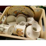 Box of Royalty crested ware to include Aynsley and Royal Worcester.