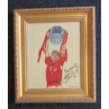 Peter Deighan Original acrylic on canvas of Steven Gerrard, signed ''Best Wishes Steven Gerrard 8''.