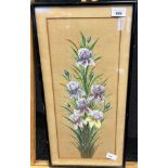 Antique painting depicting flowers, signed E.P [Frame 57x28cm]