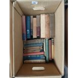 Box of antique books to include Literary Lapses by Stephen Leacook, Perseus in the Wind by Freya
