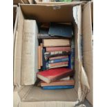 A Box of antique books includes country life dated 1904, Shelley's poetical works and many more