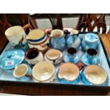 A Collection of vintage Torquay porcelain wars includes vases, tankard etc