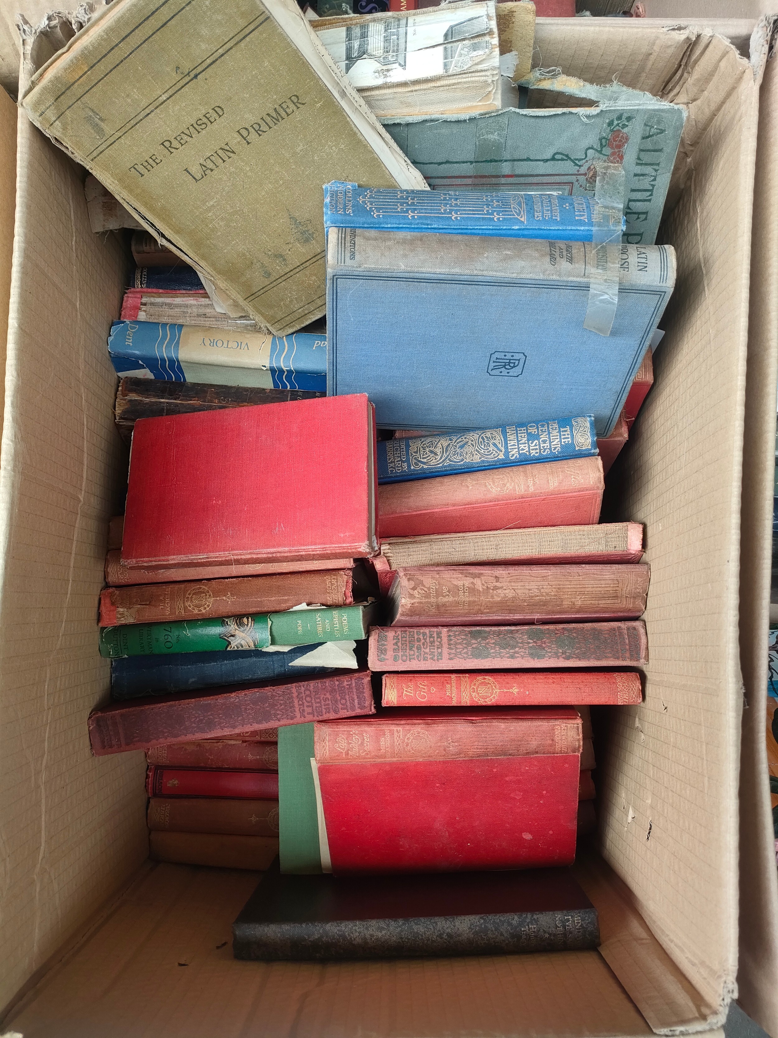 Box of antique books to include The Reminiscences of Sir Henry Hawkins, Mind You I've said