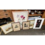 Selection of framed prints and signed etchings