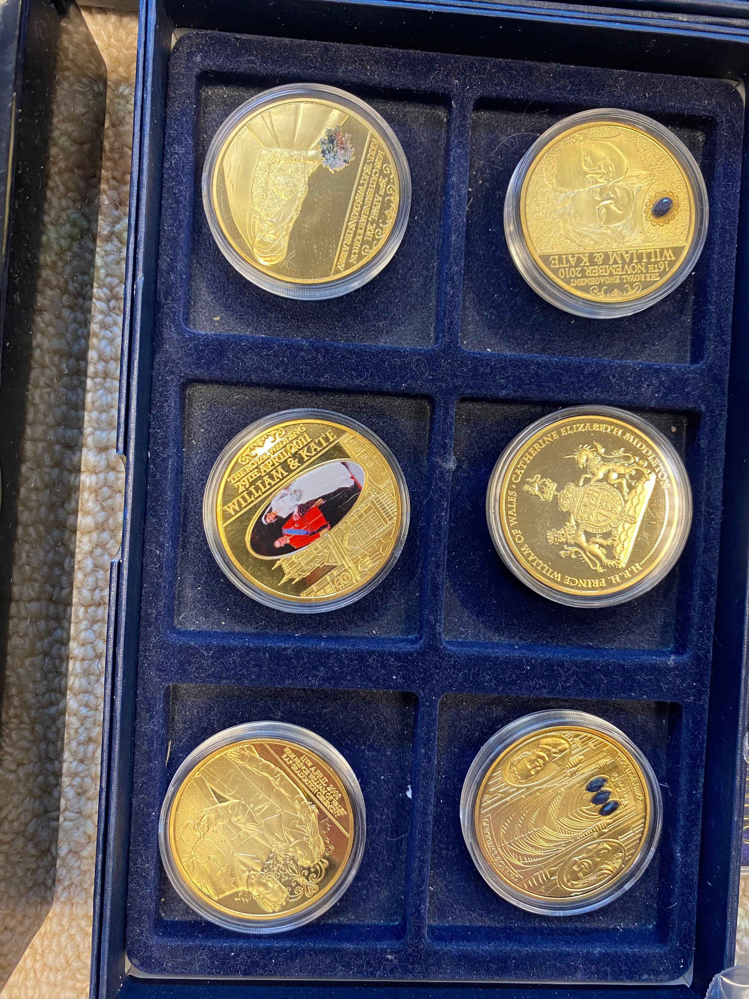 Large collection of gold and silver plated Royalty and Commemorative cased coins, comes with - Image 2 of 18