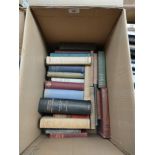 A Box of antique books to include Tennyson's poem, Blankets poetry & prose, the letters of John