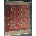 Persian Red ground rug. [132x105cm]