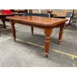 Antique Light oak table on turned supports