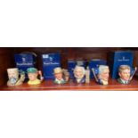 A Selection of Royal doulton small character jugs includes the gardener, the golfer and others