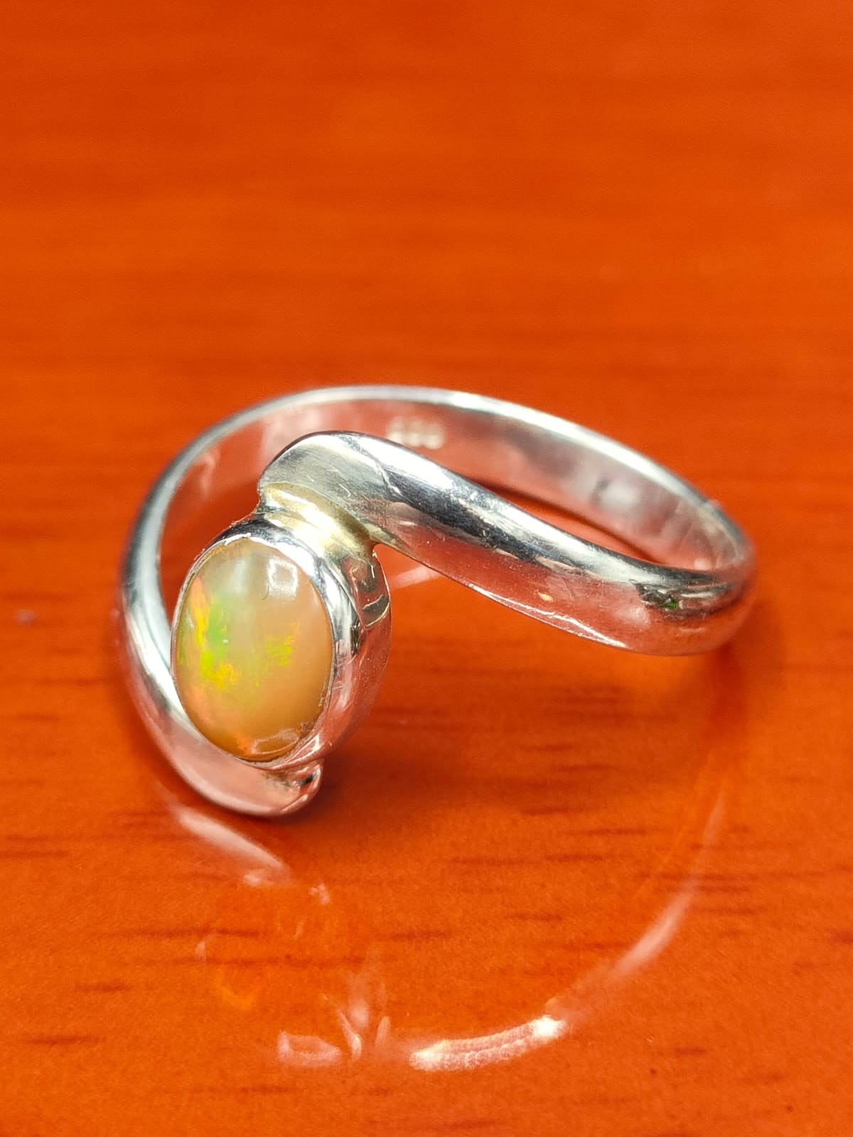 Four 925 silver and gem stone rings includes Ethiopian opal stone set ring. - Image 3 of 5