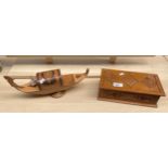 Eastern themed boat cigarette holder along with eastern box