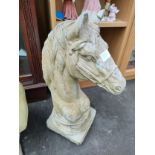 A Heavy garden Horse Head ornament [ approximately 18 inches in height]