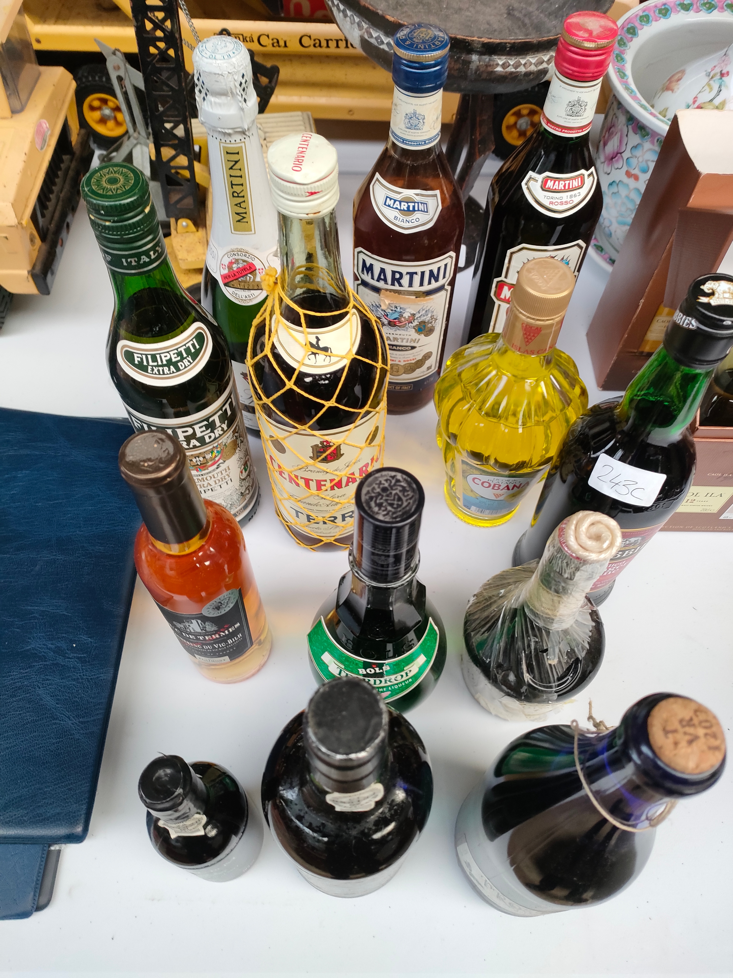 Selection of alcoholic beverages includes Martini etc