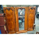 Large Victorian mirror front wardrobe (missing top)