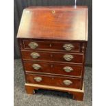 Antique mahogany four drawer writing bureau. [102X69X48.5CM] [Comes with key]